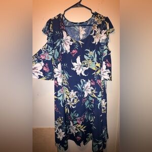 Floral Cold Shoulder Dress